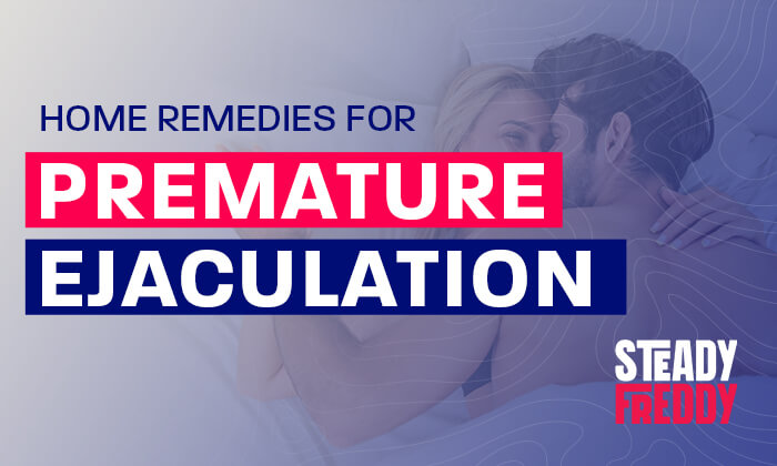 A man and a woman hugging while lying in bed, intimately discussing home remedies for premature ejaculation.