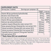 Steady Freddy Ball Boost active ingredients supplement facts table panel.